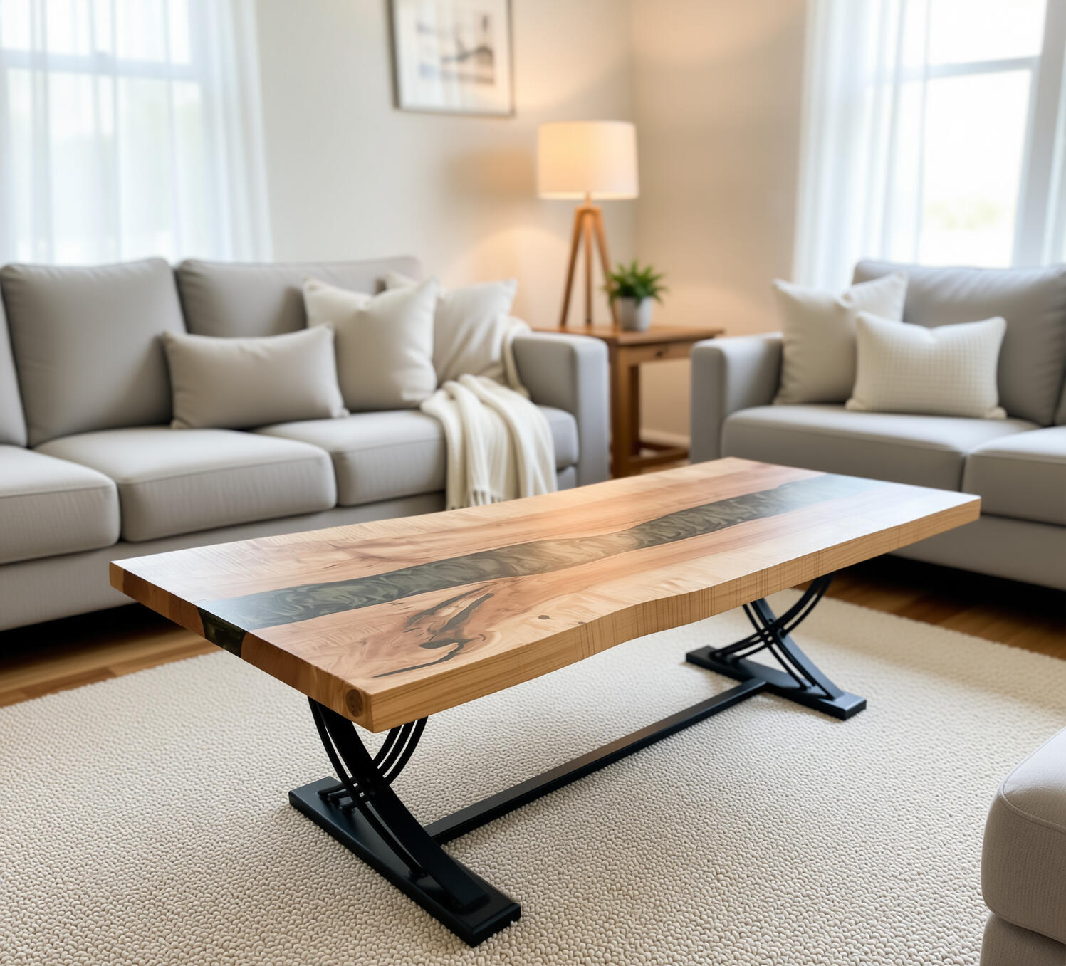 Forest Edge Tables Epoxy River Table in Maple
